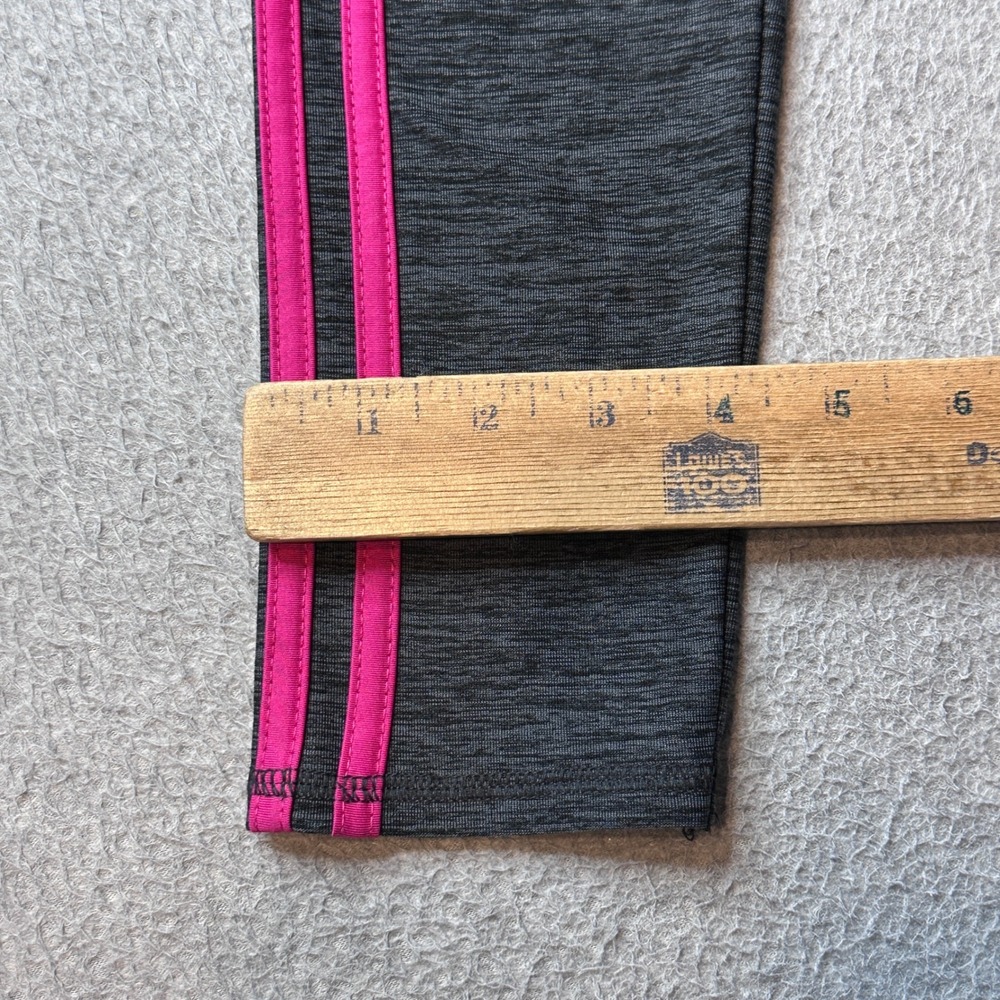Adidas Leggings Girls M 10/12 Gray Pink‎ 3-Stripe Performance Athletic AK4591 - Picture 8 of 10